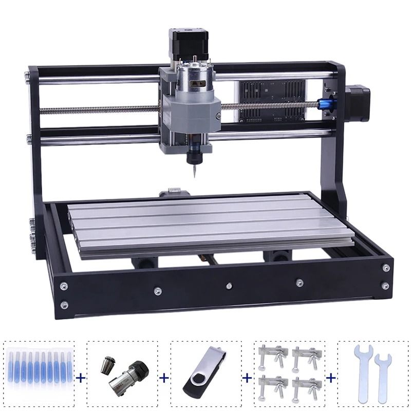 CNC3018pro 레이저 타각기, 플라스틱, 목재, 아크릴, PVC, PCB 조각, 24V 미니 3 축 소형 CNC 타각기, 110V-240V