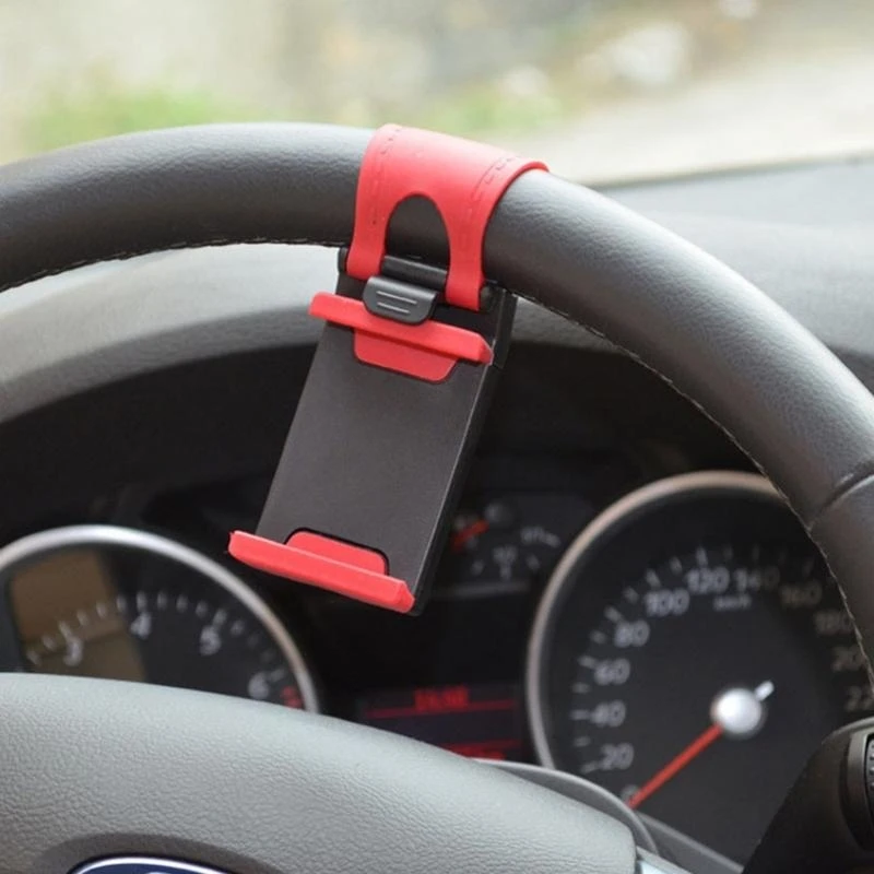Easy Install Car Steering Wheel Smartphone Bracket Phone Stand Offer Stable Support for Daily Commutes & Long trip 