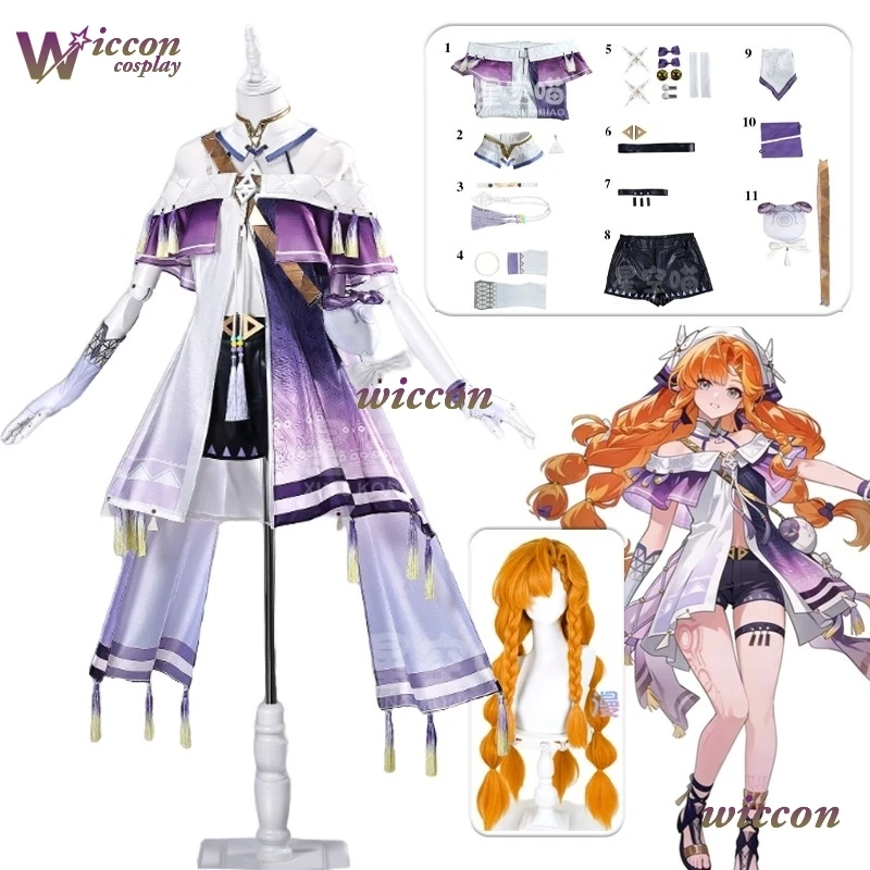 

Yum Game Wuwa Wuthering Waves Sigrika Косплей Костюм Полный комплект Sigrika Косплей Парик Женский Хэллоуин Вечеринка Ролевая Игра Костюм