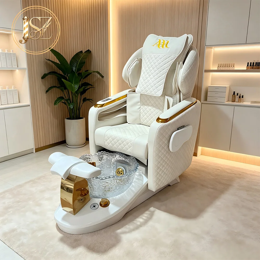 

Commercial Wholesale White Luxury Foot Care Chair Stylish Pedicure Salon Furniture Equipment