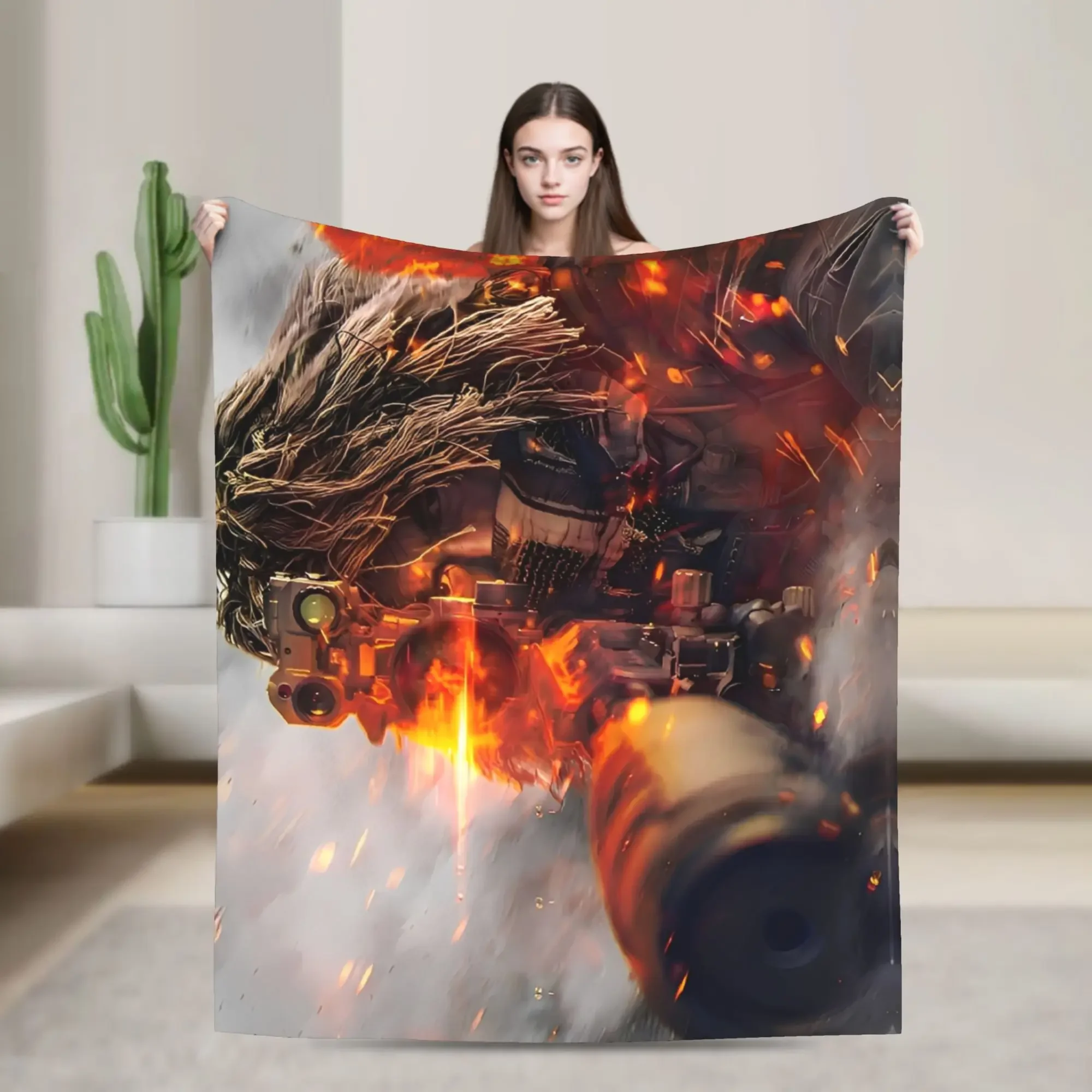 

Battlefield Game Inspired Soft Throw Blanket for Home Decor Travel Office Use Cozy Fluffy Bedspread