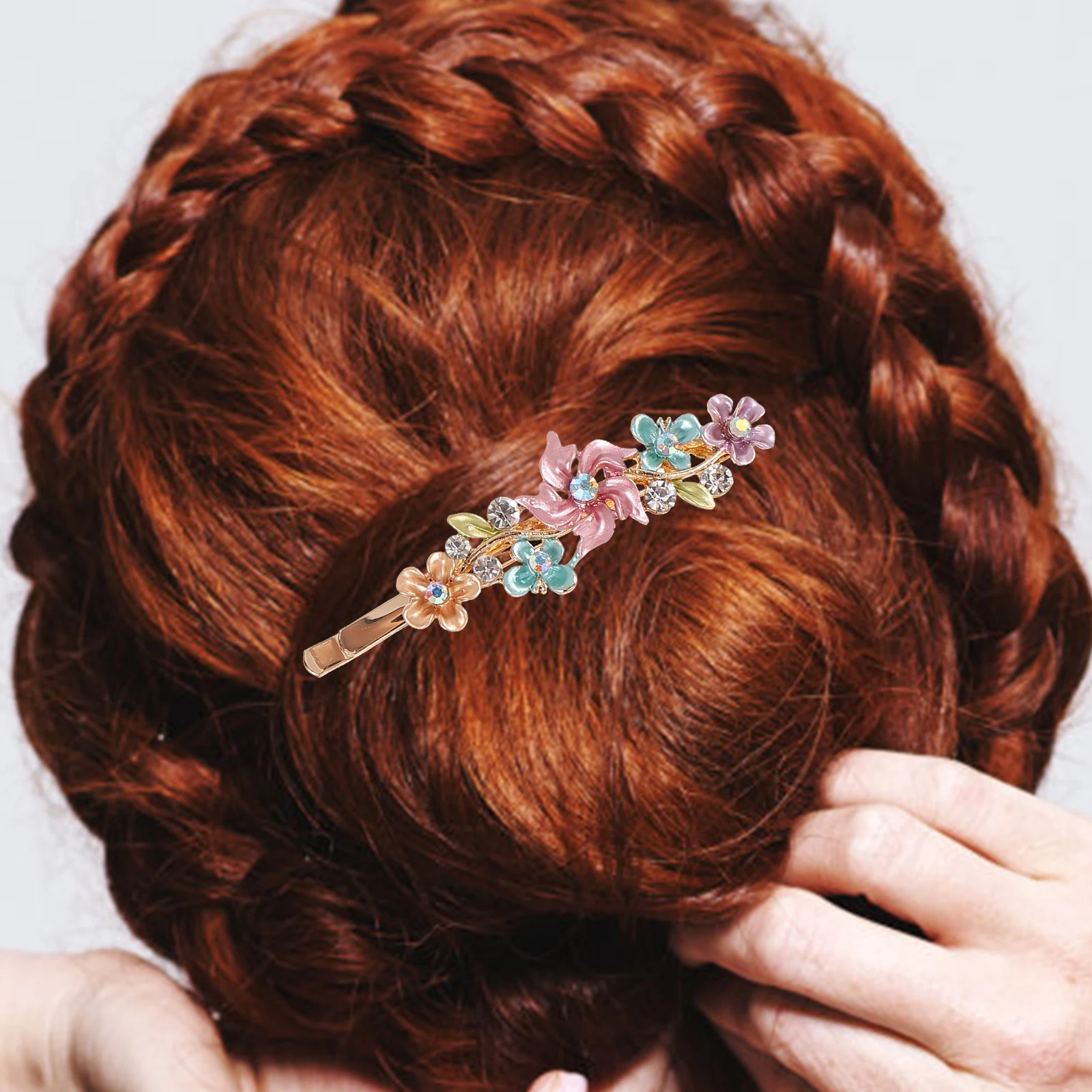 

8 Pcs Hair Clip Rhinestone Decorative Flower Women Accessories Blue Alloy Bobby Pins Side Barrettes Elegant Hairstyle