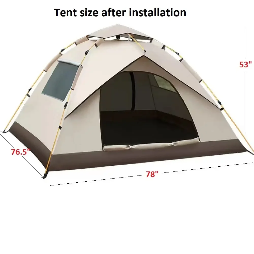 3-4 People Automatic Outdoor Camping Tent Bivy Hiking Instant Setup Portable Fully Automatic Pop Up Family Tent