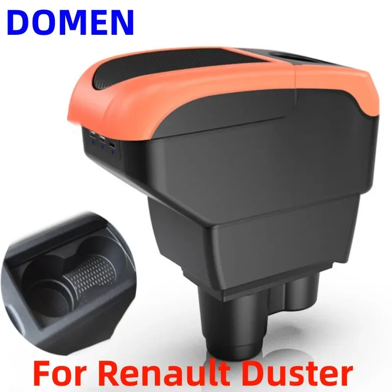 

For Renault Duster Armrest Box Car Armrest 2019-2022 Retrofit parts Storage Box Decoration Car Accessories USB Charging