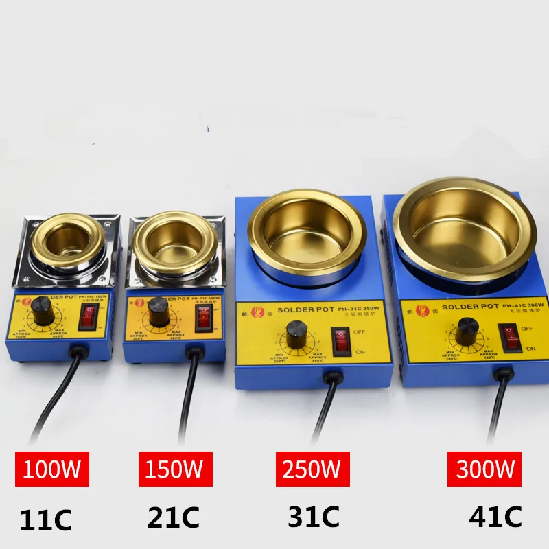 1PC Solder Pot Soldering Desolderin Bath Titanium 100W 38MM Plate 150W 50MM 250W 80MM Plate Plate 300W 300MM Plate 220V 200-580C