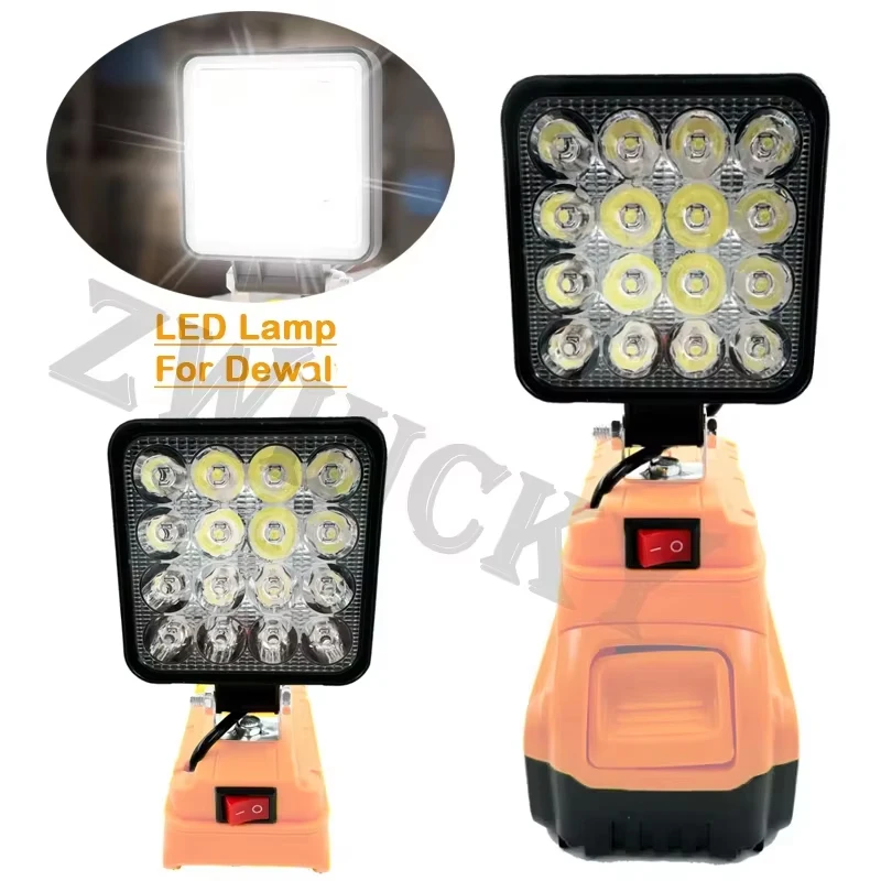 Cordless Outdoor Lamp 3 inch Portable LED Work Light For Dewlt 14.4V-20V Battery Flashlight Camping Lamp Emergency Lighting