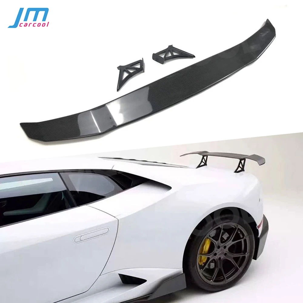 Carbon Fiber Material Rear Trunk Lip Spoiler Wings Car Decoration Case for Lamborghini Huracan LP610 LP580 2014-2018 GT style