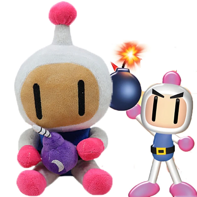 

25 см аниме Bomberman Land плюшевые игрушки роботы мягкие куклы мультфильм украшения дома плюшевая подушка подарок на день рождения и Рождество
