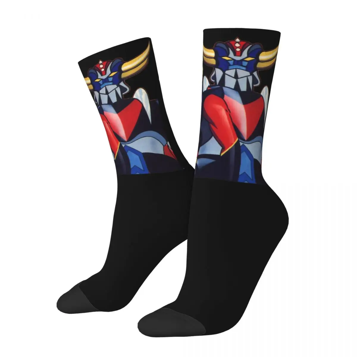 Classic UFO Robot Goldrake Grendizer Anime Drawstring Socks Hiking Pouch 3D Print Backpack Boy Girls Mid-calf socks