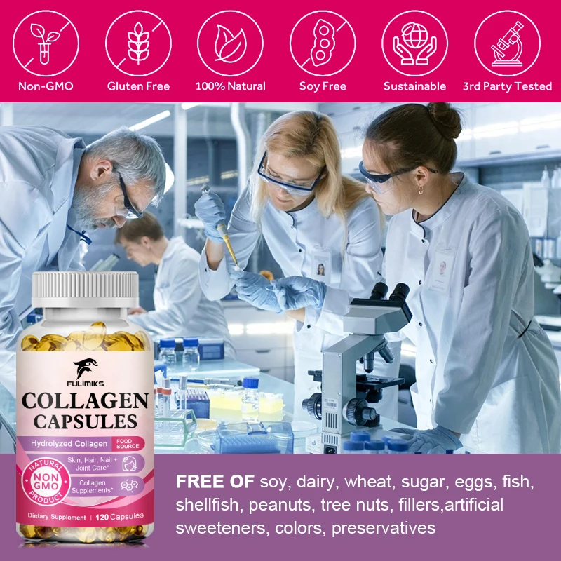 Hydrolyzed Collagen Capsule Support Skin & Joint & Hair & Nails Health Collagen Supplement