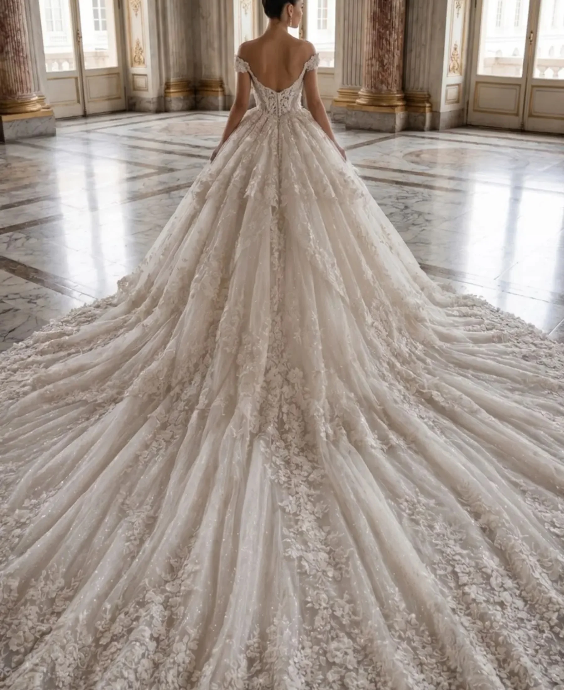 Luxury Off Shoulder Princess Wedding Dresses women Sweetheart Appliques Lace Bride Gowns Customized Bride Gown Vestido De Novia