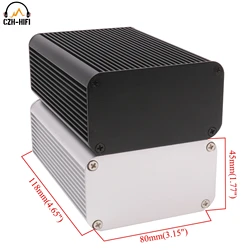 1pc Silve Black 118x80x45mm Full Aluminum Enclosure Case Amplifier Chassis DIY Box  Audio DAC PC Radio Project