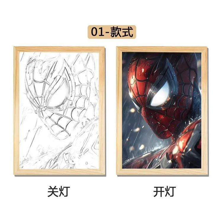 Marvel Spider-Man table lamps for bedroom bedside night light creative photo frame table lamp desktop decoration home decoration