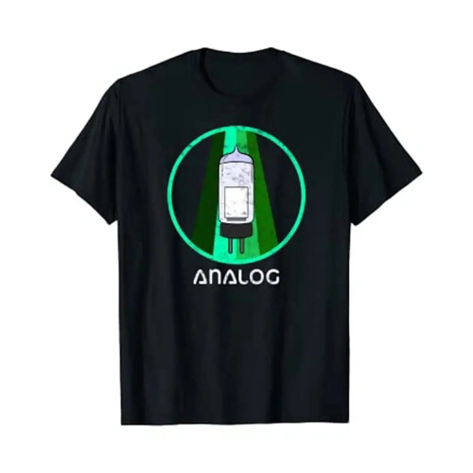 Analog Audio T Shirt 70s Vacuum Tube Retro Distressed NEW vintage Washed Stretched Top For Everyday Wear Versatile Soft
