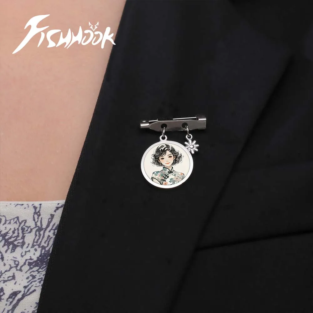 

Печать по запросу, фототег, персонализированная брошь, идентификационная брошь, индивидуальный логотип компании, изображение, булавка, нагрудник, металлический значок для женщин и мужчин, нержавеющая сталь