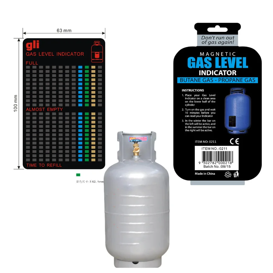 Imagem -06 - Indicador de Nível de Gás com Medição de Temperatura Vara Propano Butano Glp Tanque de Combustível Medidor Magnético Garrafa de Caravana