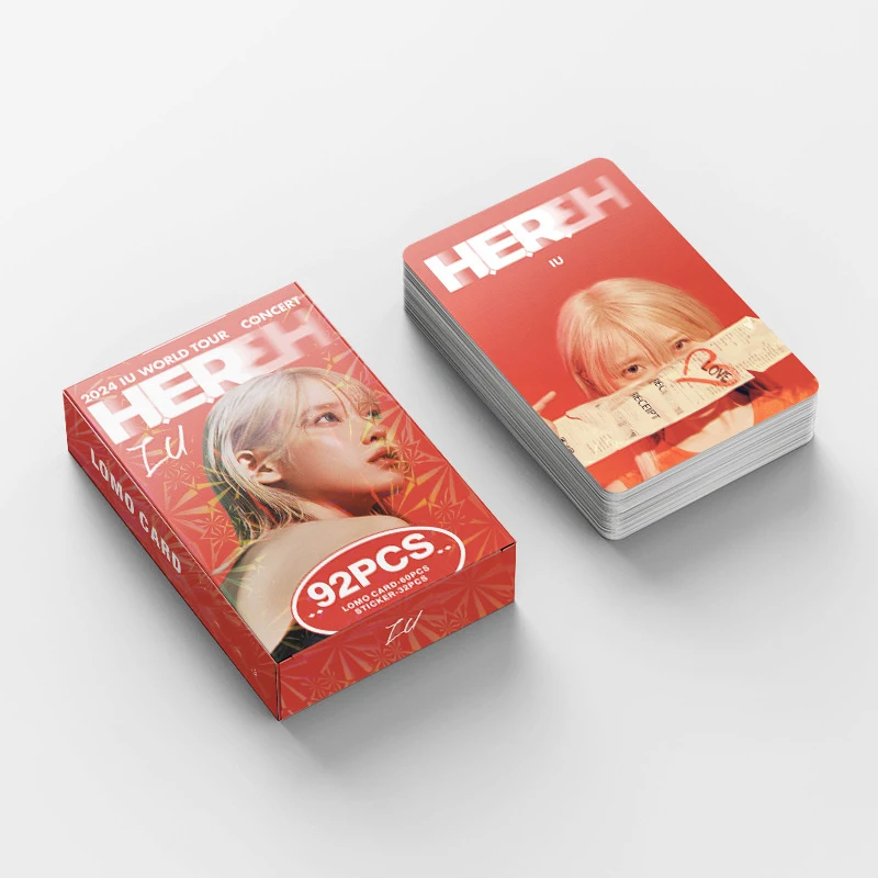 92pcs/set KPOP Small Card IU Album Greeting Card LOMO Card Lee Ji Eun Photo Card Mini Sticker Double Sided Postcard Girl Gift