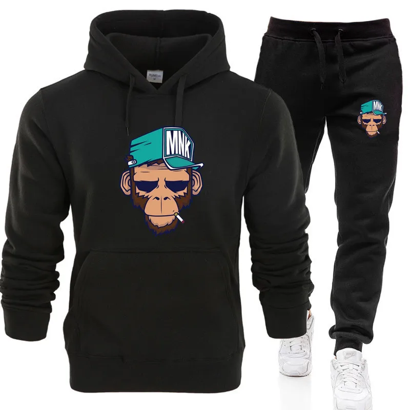 New Men\'s Autumn Winter Sets Hoodie+Pants Pieces Casual Tracksuit Male Sportswear Clothing Sweat Suit 