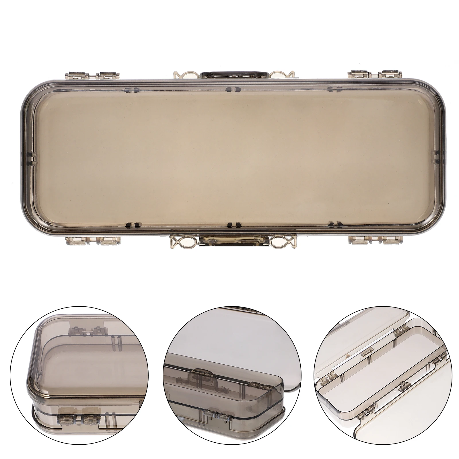 Pencil Box Stationery Desk Holder Simple Small Plastic Case Boxes Black Large Capacity Organized Student