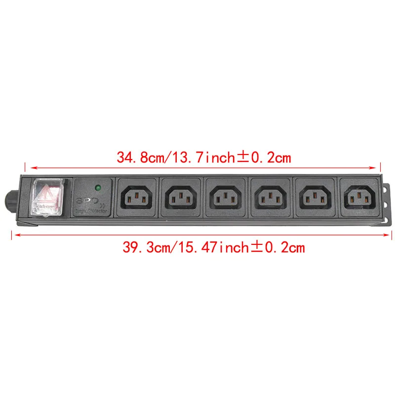 PDU aluminium alloy Power Strip  Network Rack6 Way C13 output socket With Lightning protection EU US UK C14 L6-30P PLUG