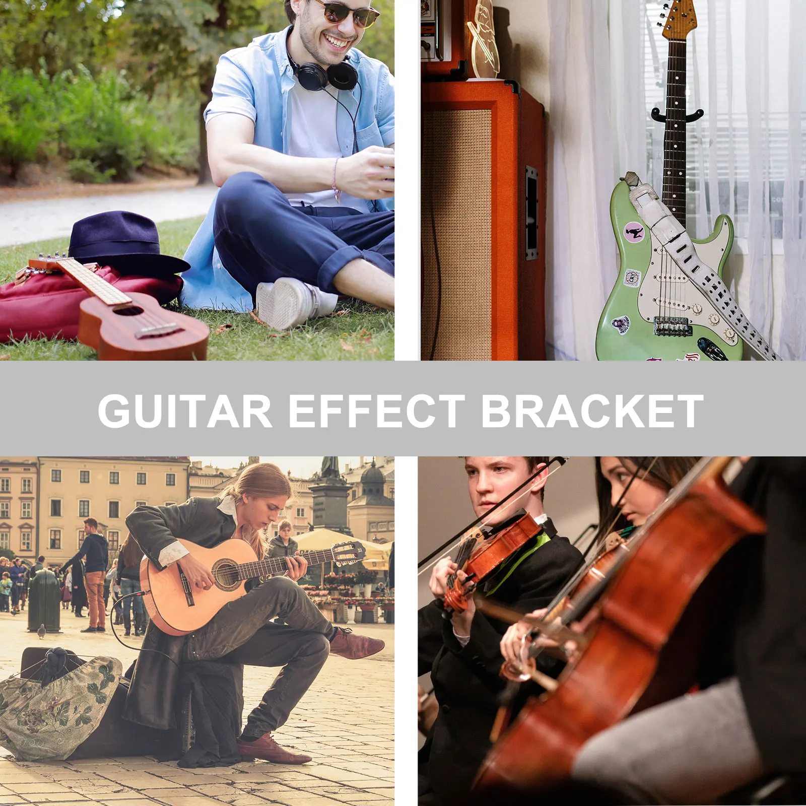 

1 Set Electric Guitar Effect Pedal Board Holder Kit Anti-Rust Ergonomic Design Angle Bracket Pedalboard Accessories