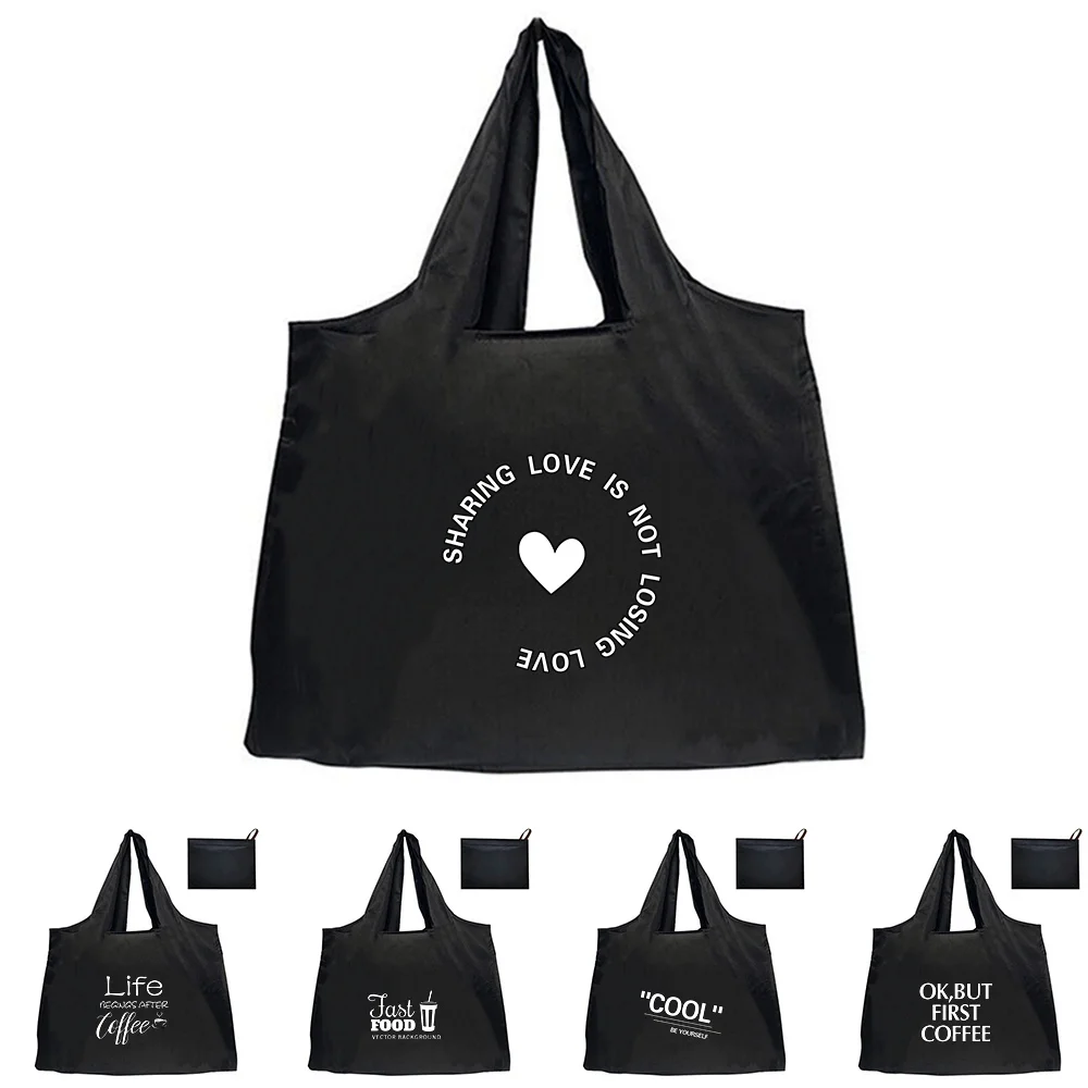 

Large-capacity Portable Travel Leisure Shopping Bag Food Pattern Printing Fashion Joker One-shoulder Shopping Bag