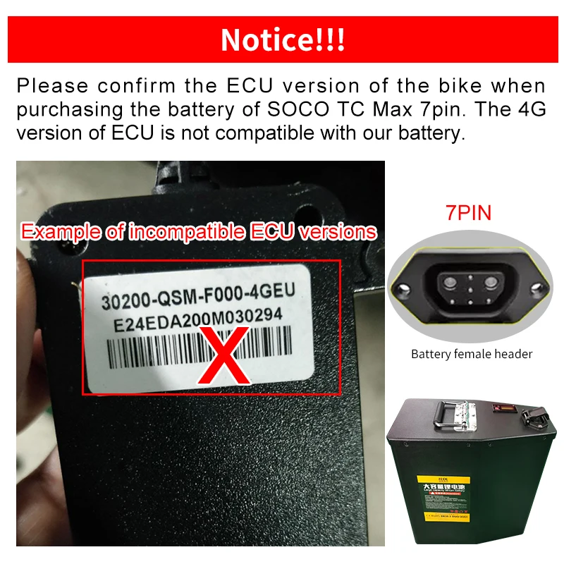 Lithium Battery Pack 72V 53AH 65AH for Super SOCO TC MAX Brand New Electric Motor Large Capacity Rechargeable Battery Customized