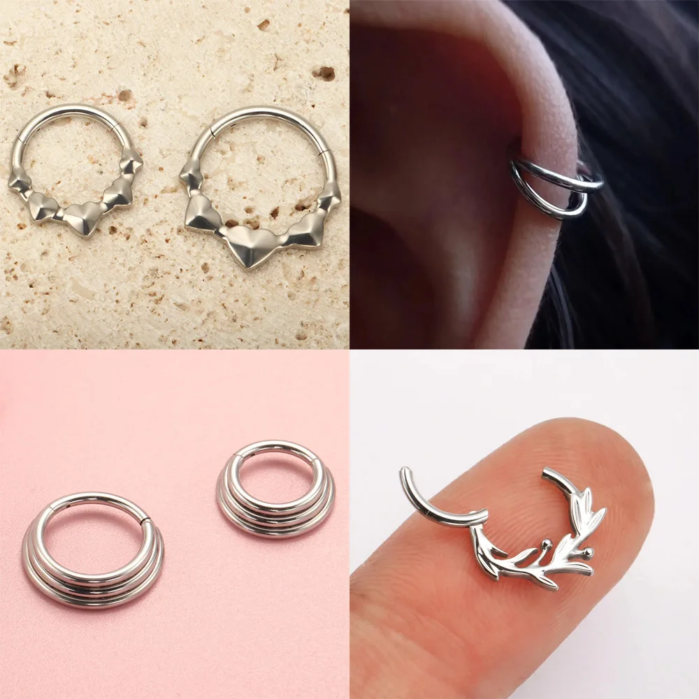 ASTM F136 Titan-Legierung Hypoallergene Minimalistische Ohrringe: Modischer Zirkonia-Freier Nasenpiercing-Ring für Männer und Frauen – Detail 8