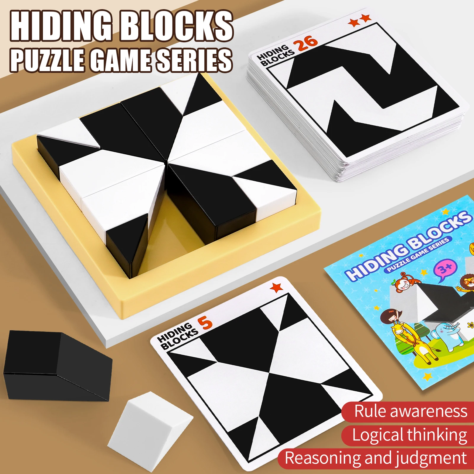 

Puzzle Hidden Block Black And White Puzzle Diy Training Toy For Children Aged 6 To 12 In Stereoscopic Space Thinking Assembly