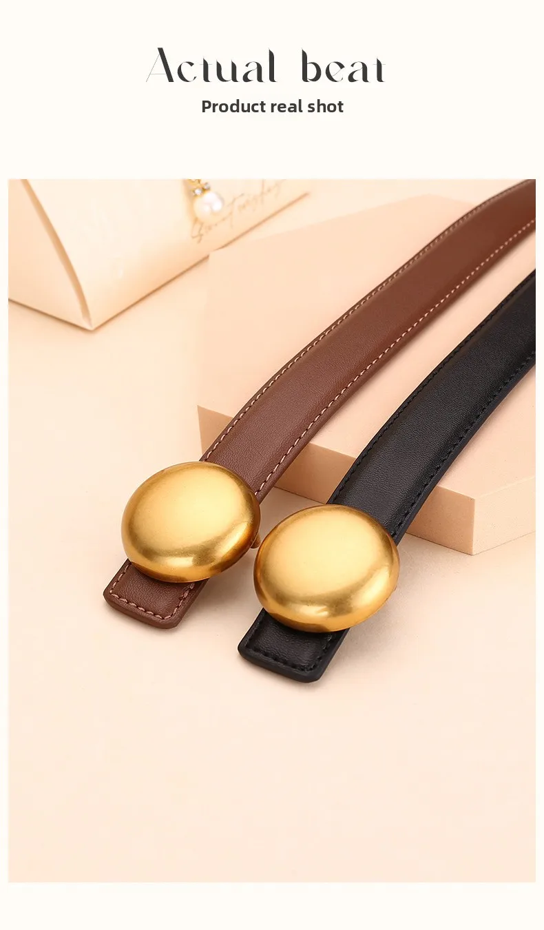 Winter Neuer 2,5 cm Ledergürtel für Damen, Echtledergürtel, Modeaccessoire, Mehrzweck-Taillengürtel, hochwertiges Gefühl, Jea – Detail 12