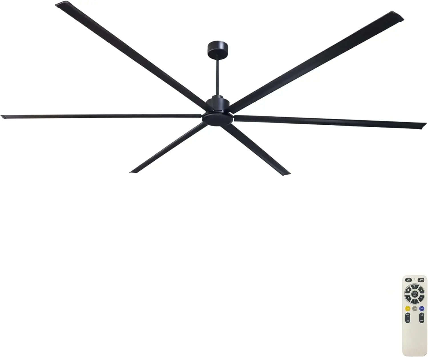 144 Inch (12 Ft) HVLS Commercial Ceiling Fan, Large Industrial Fan with 130W Ultimate Power DC Motor, 6 Aluminum Blades, 10-Year Warranty, for Hangar, Workshop, Cattle Farm and Mall