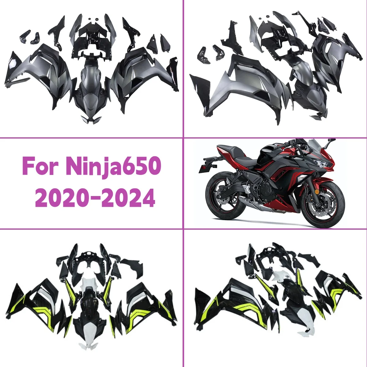 2020-2024 Ninja 650 Full High-Quality Motorcycle Bodywork Cover Fairings for 20-24 Kawasaki Ninja650 Injection Fairing Kit