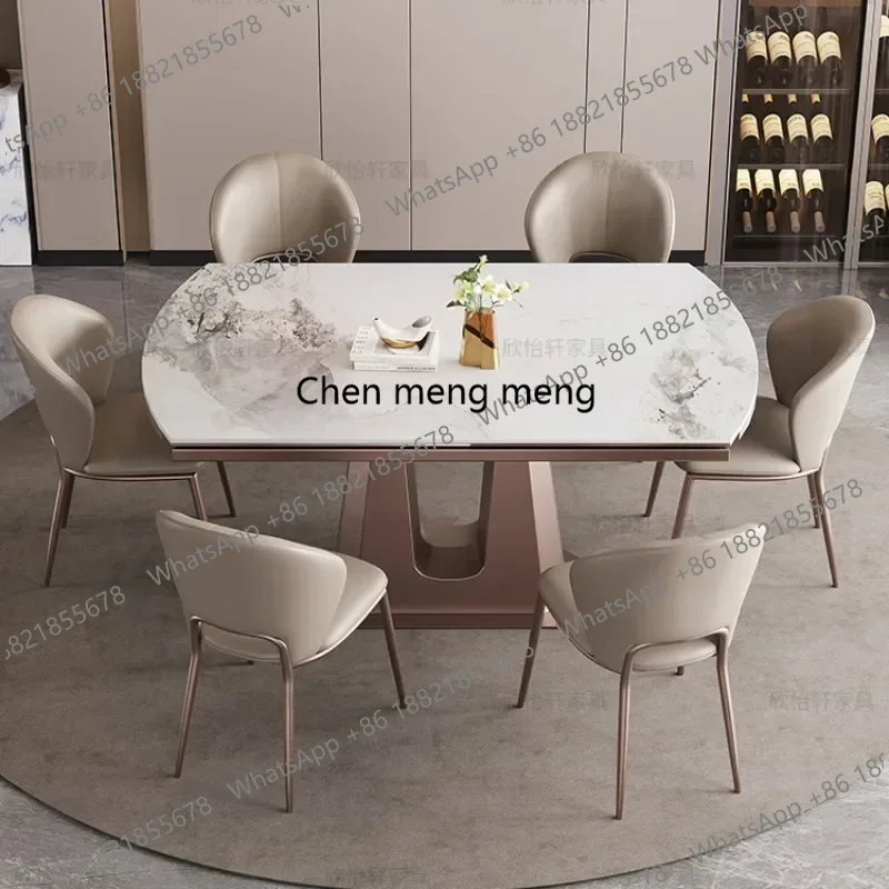 High-quality Design Rock Plate Dining Table Modern Luxury Restaurant Minimalist Small Rotating Circular Dining Table Furniture
