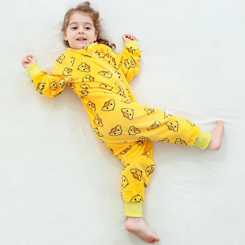 MICHLEY Leone Cartoon Flanella Bambini Sacco a pelo per bambini Sacco Abbigliamento invernale Sacco a pelo per bambini Pigiama per ragazze Ragazzi Bambini 1-7T