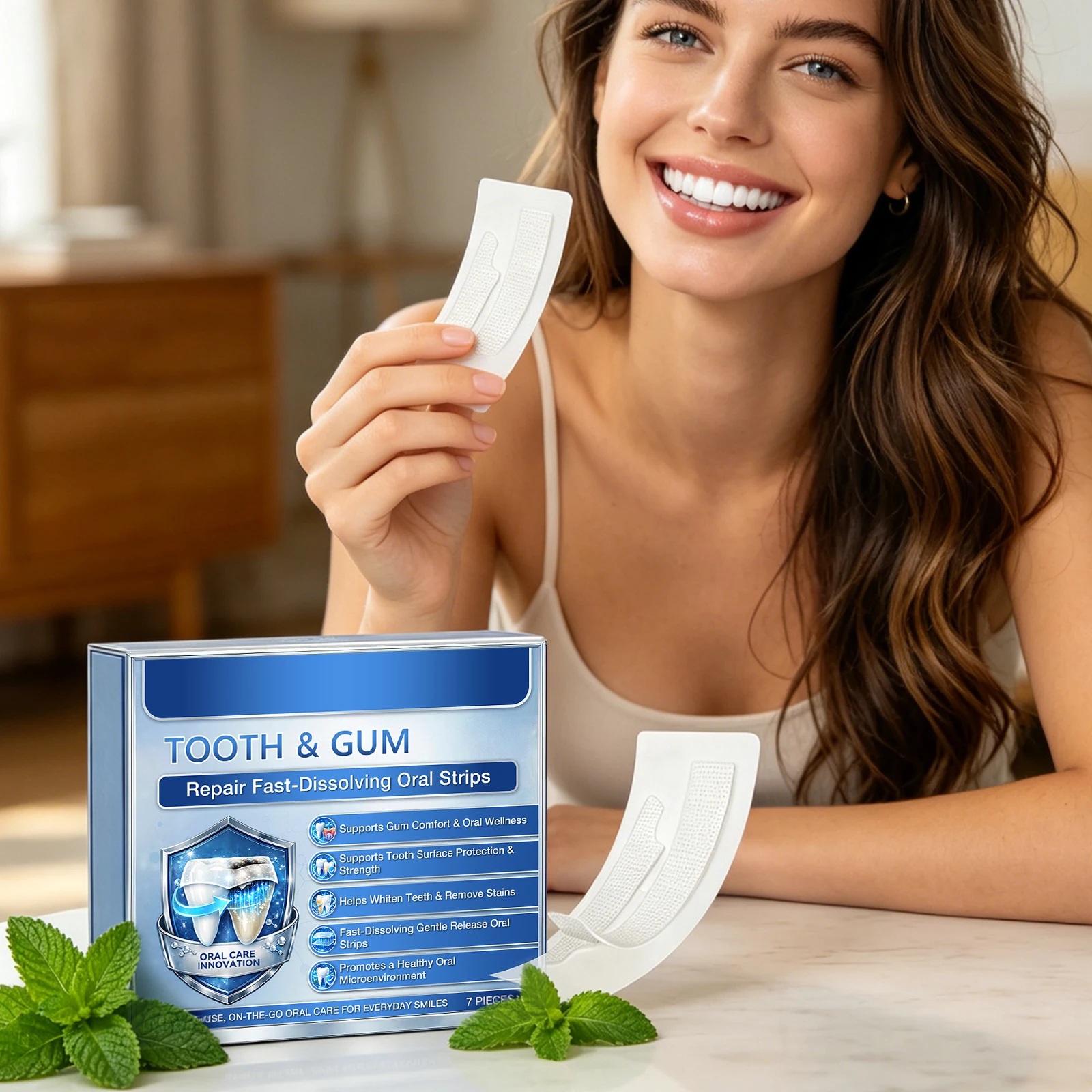Instant Teeth Whitening Strips Lighten Yellow Remove Smoking Coffee Tea Stain Reduce Plaque Bleach Teeth Patch Tooth Brightener