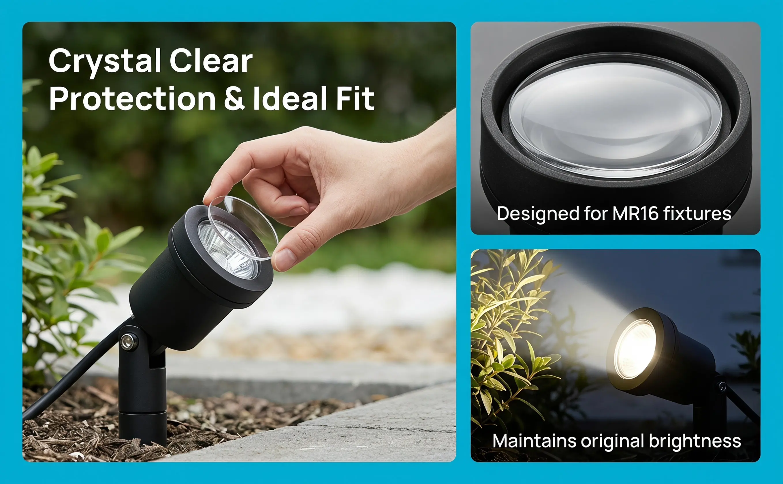 20 Pcs Spotlight Glass Cover Flashlight Dome Bulb Floodlight Decorative Shade Lens