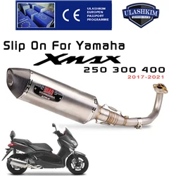 Slip On For Yamaha XMAX300 XMAX250 XMAX400 Motorcycle Full System Motorcycle Exhaust Muffler Escape Middle Link Pipe 2017- 2021