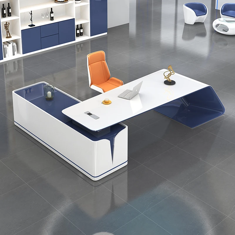 Wooden Cheap Executive Office Desk Modern Storage Modern Adjustable Computer Desk Standing White Scrivania Work Station Table