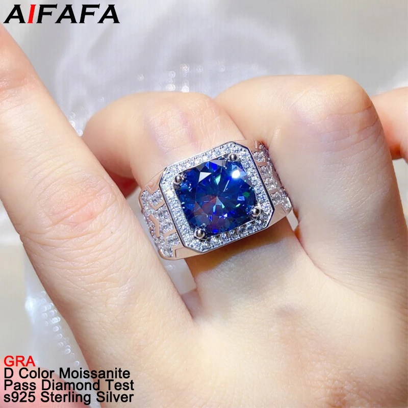 5 Carat Sapphire Moissanite Diamond Rings for Men Women s925 Silver 8 Color Brilliant Pink Green Moissanite Ring Fine Jewelry