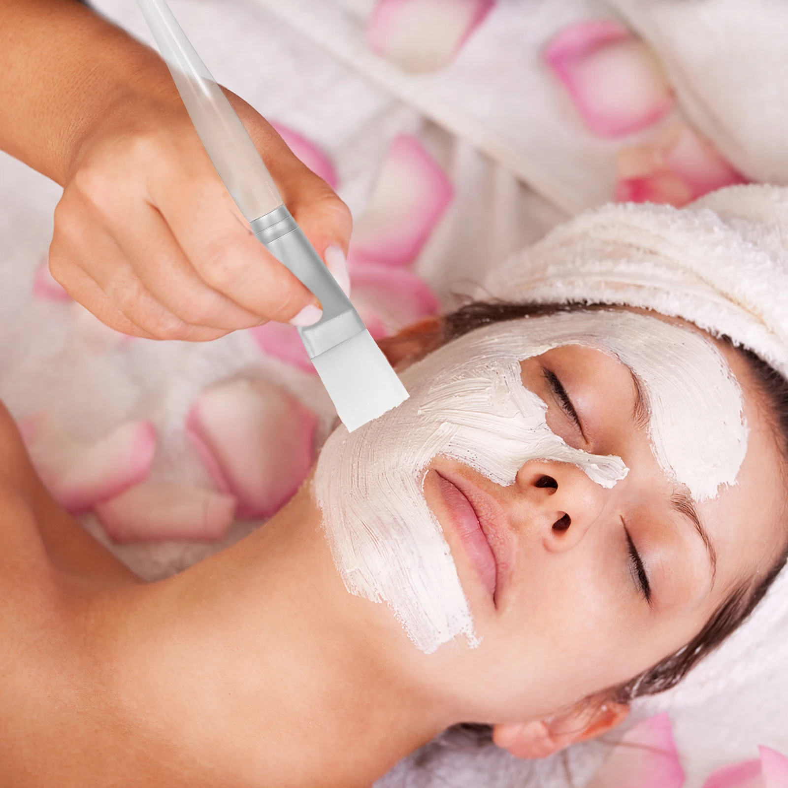 

6pcs Face Mask Brush Transparent Crystal Rod Applicator Even Application Makeup Cream Brush Travel Size Skincare Tools