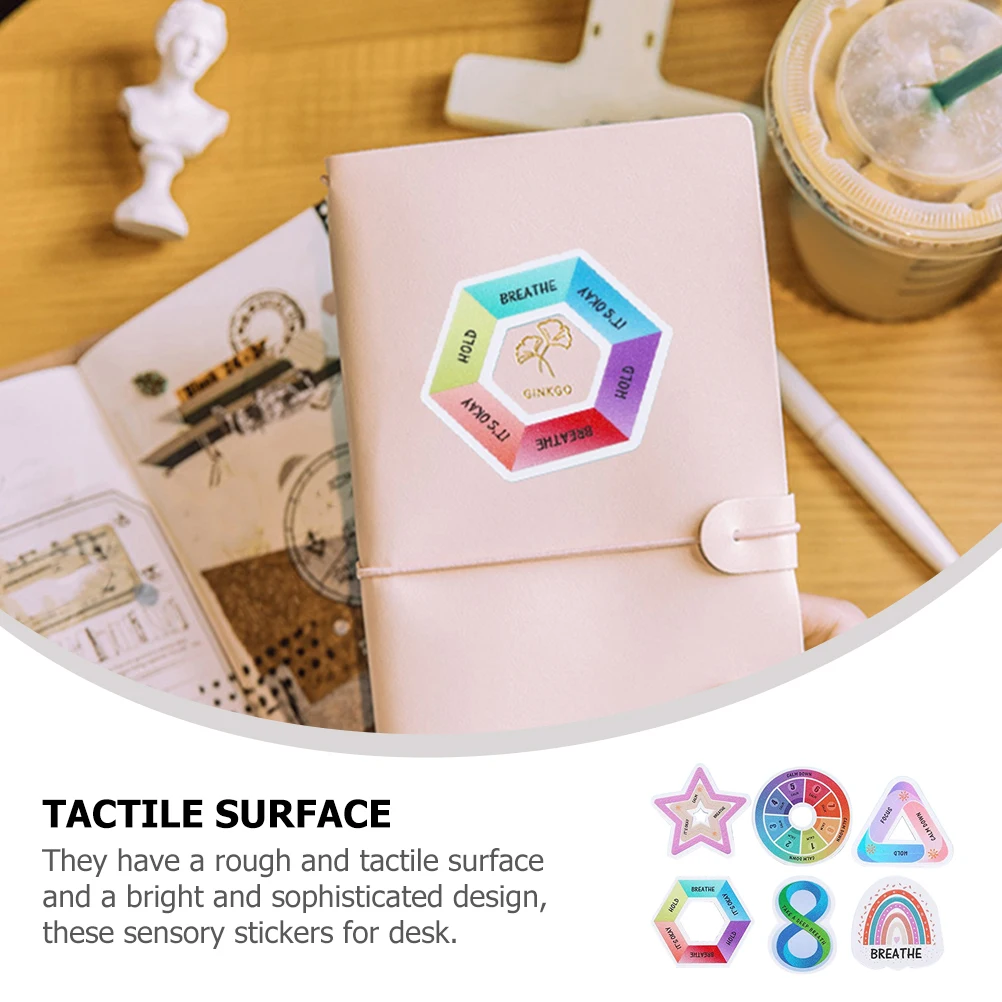 

6pcs Textured Calm Phone Back Reusable Stress Relief Sensory For Adults Rough Surface Adhesive Stickers For Phone Cases