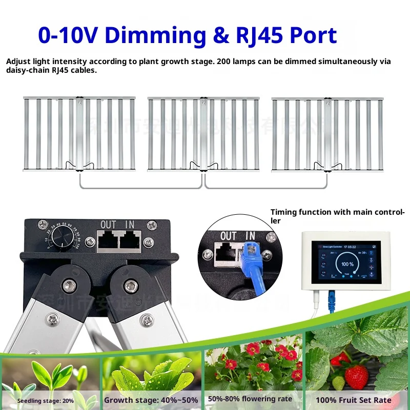 ضوء نباتي LED كامل الطيف، ضوء تكميلي خاص لنبات الأخطبوط لمزارع الدفيئة الداخلية في أوروبا وأمريكا