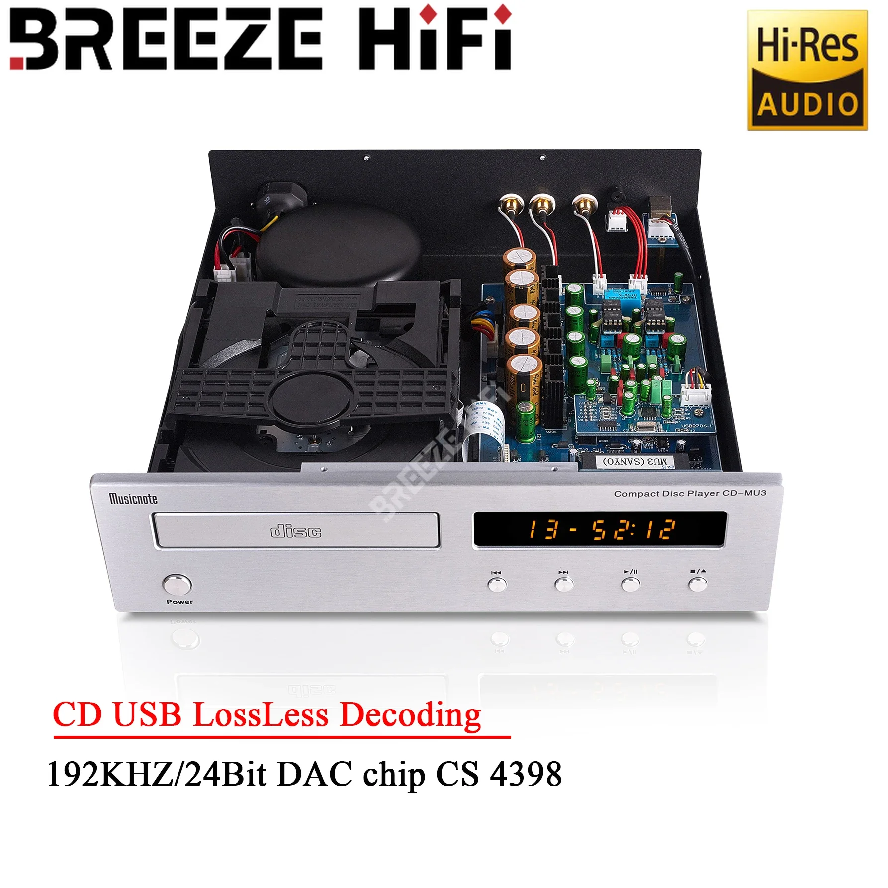 AMXEKR CD-MU3 Entry-level Professional CD Player USB Lossless Decoding 192KHZ/24Bit DAC Chip CS4398 Latest Model