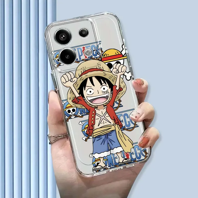 

Art One Piece Comics Phone Case For Xiaomi Mi Poco F2 F3 F4 F5 F6 X5 X6 X7 Pro TPU Protection Transparent
