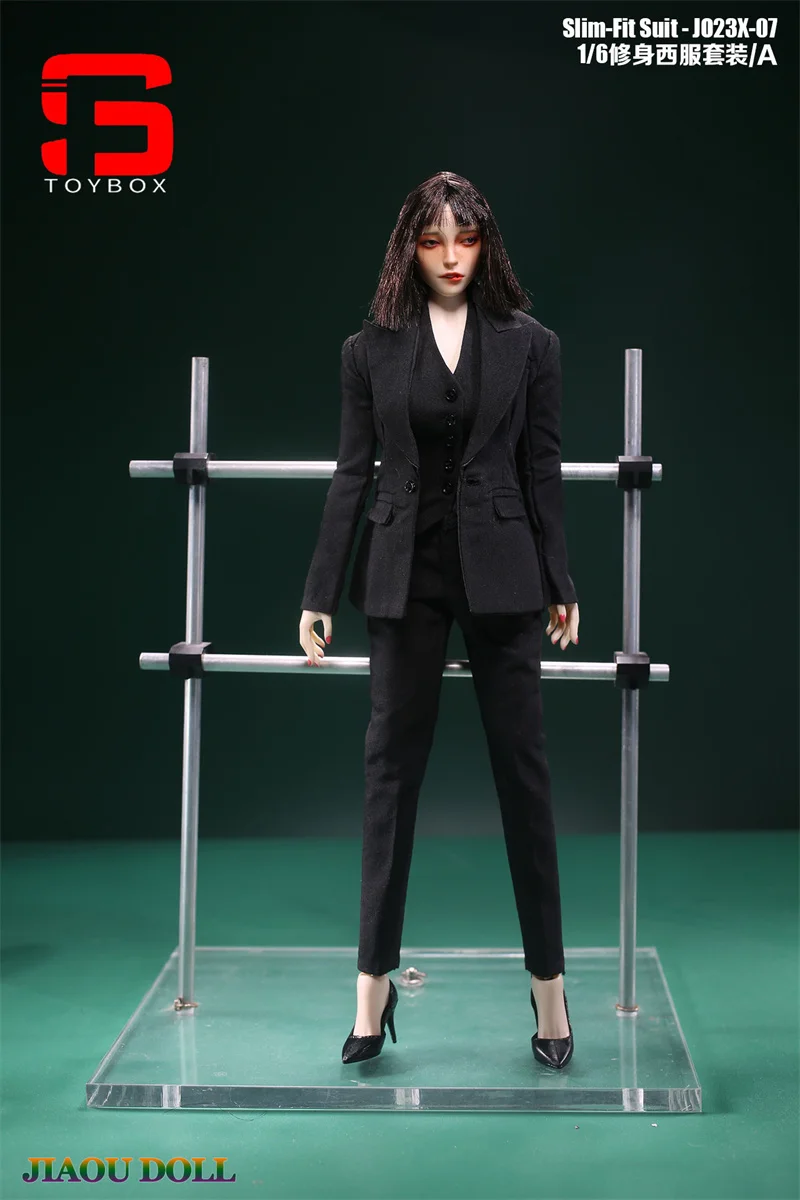 JIAOU DOLL JO23X-07 1/6 Scale Female Office Lady Slim Fitting Suit Set Clothes Model Fit 12-inch Sodier Action Figure Body