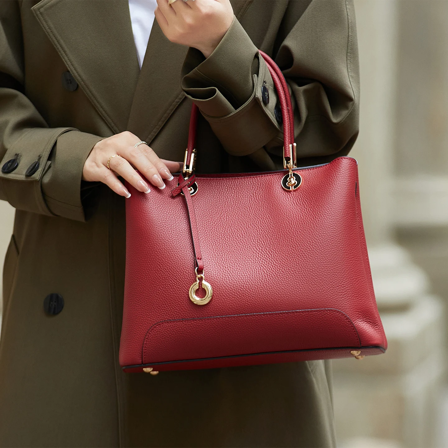 

Limited 2026 Genuine Leather Casual Shopper Shoulder Bag Commuter Large Tote Handbag Simple High Quality Women Fashion #SC2175