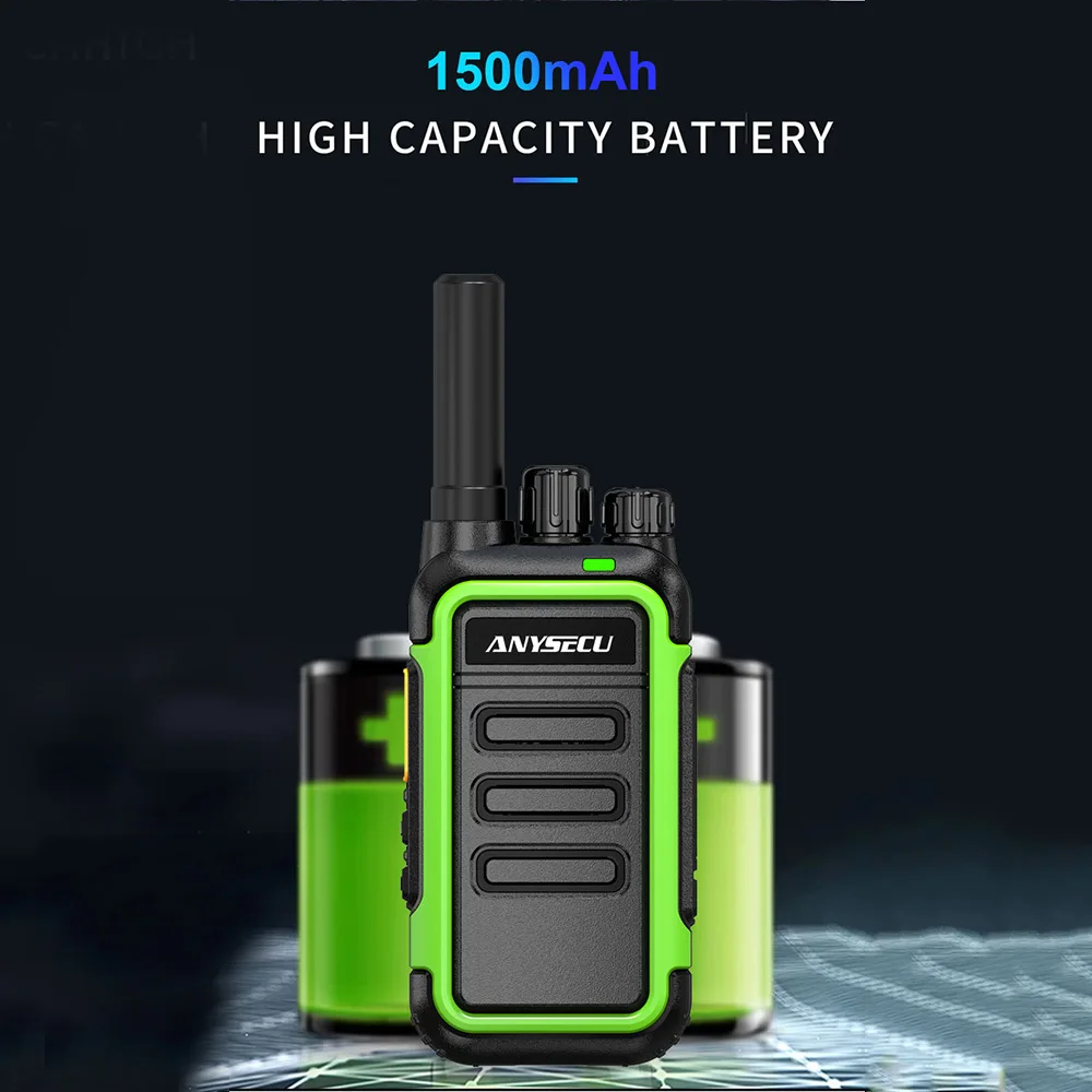 

New Mini Handheld Walkie Talkie 1500mAh 3.7V One Click Frequency Matching UHF 400-470MHz Type-C For Camping Hiking Analog Radio