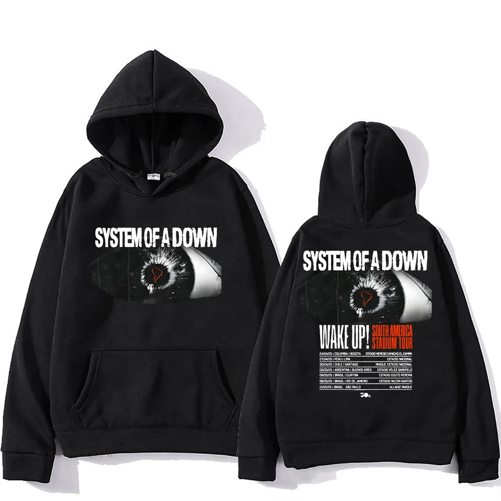 System of A Down Hooded Ropa Mujer Fleece Sweatshirt for Autumn/Winter Hip Hop Gothic Clothing Long Sleeve Casual Punk Pullovers