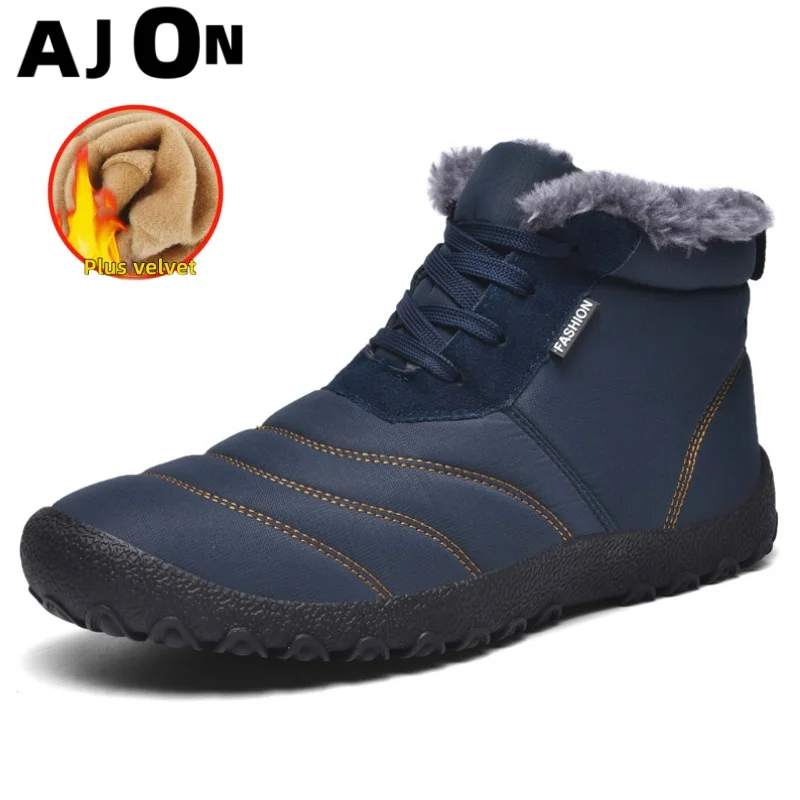 

Брендовые мужские зимние зимние ботинки и бархатные теплые ботильоны, уличная походная обувь, рабочая обувь, повседневная обувь, короткие ботинки для мужчин
