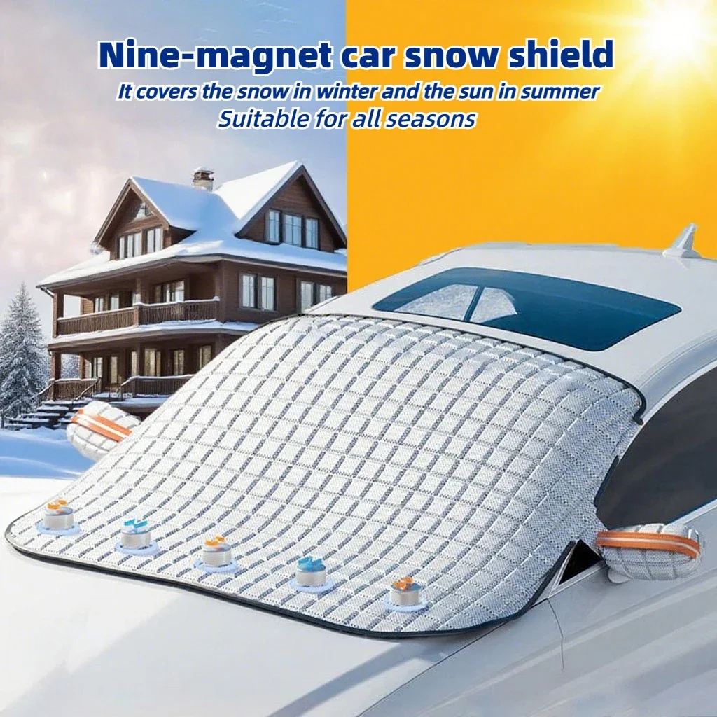 

Thickened Car Cover Half Face Shield Sun Protection Rainproof Snowproof Freezing Protection All Seasons Universal Vehicle Hood